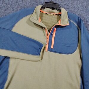Orvis‎ Pullover Mens Large Quarter Zip Hiking Outdoor Tech Stretch Colorblock